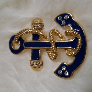 ODO Austrian Crystal and Enamel Anchor Dash Jewelry